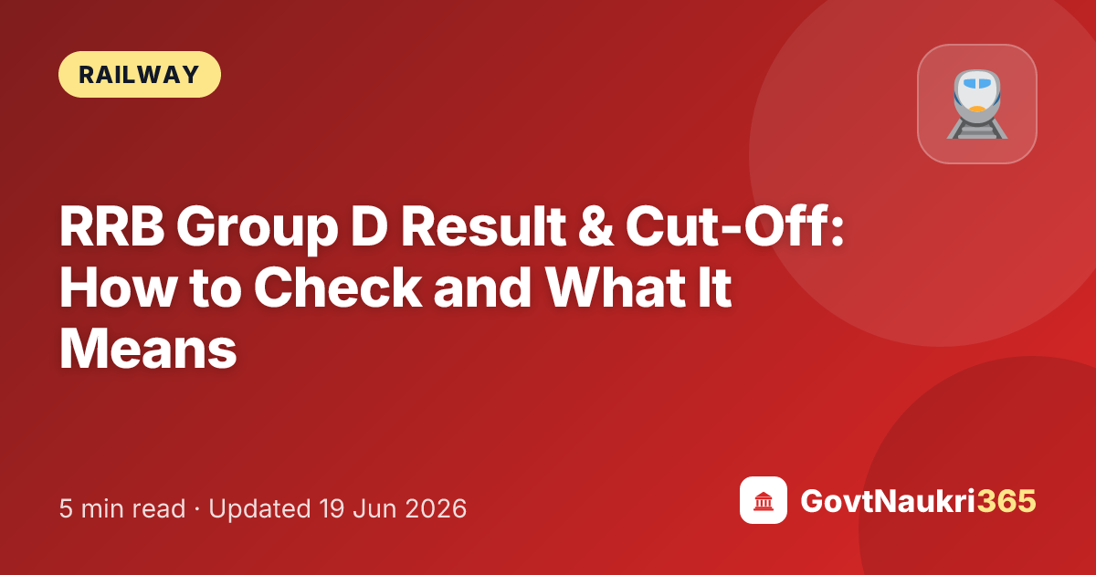 RRB Group D Result & Cut-Off: How to Check and What It Means