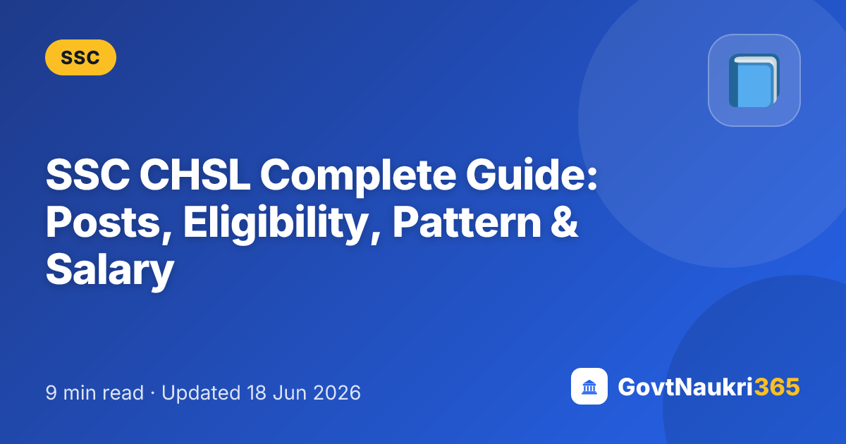 SSC CHSL Complete Guide: Posts, Eligibility, Pattern & Salary