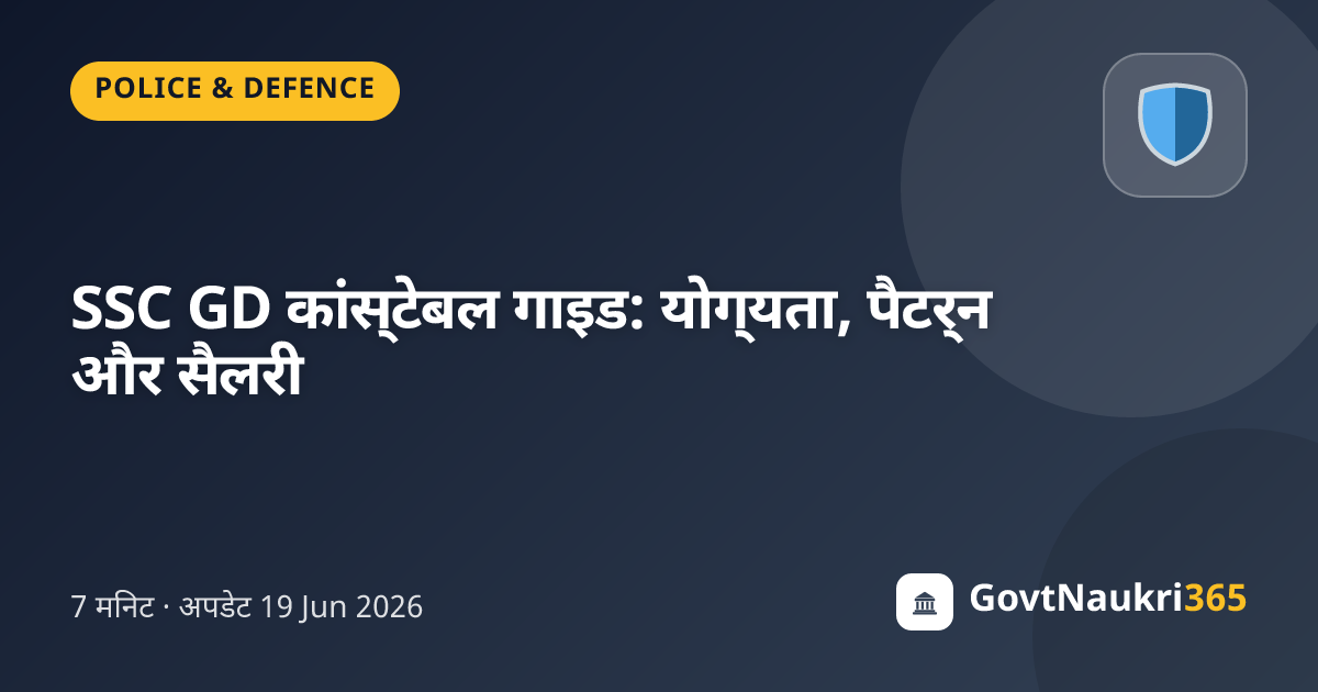 SSC GD कांस्टेबल गाइड: योग्यता, पैटर्न और सैलरी